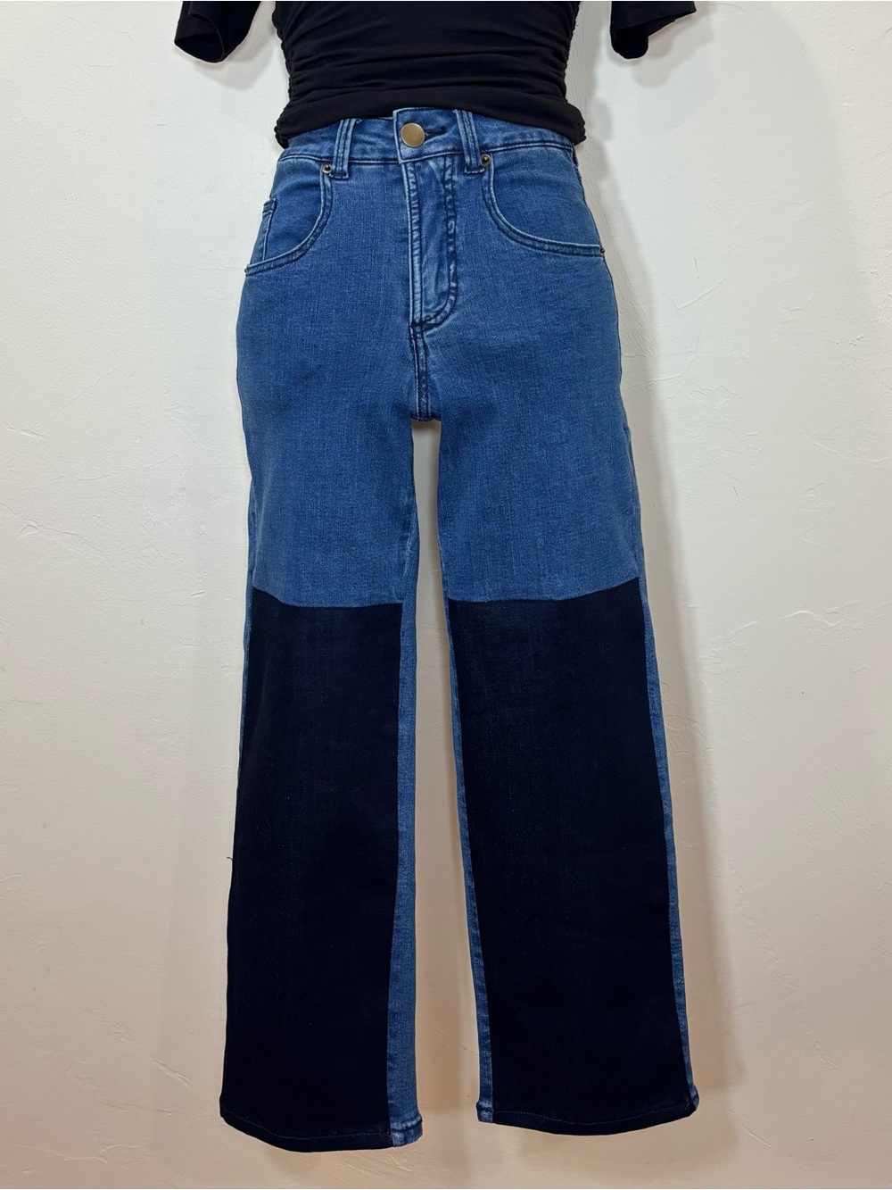 NEW Universal Standard Ravi Colorblock Jeans Blue Denim Jeans – Size 00